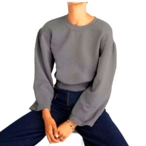 Madewell Gray Scoop Neck Pullover Sweater